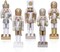 Christmas Nutcracker Ornament Set-Gold and Silver Glittered Christmas Soldier, Nutcrackers Xmas Tree Ornament Set(5.51'', Set of 5pcs)